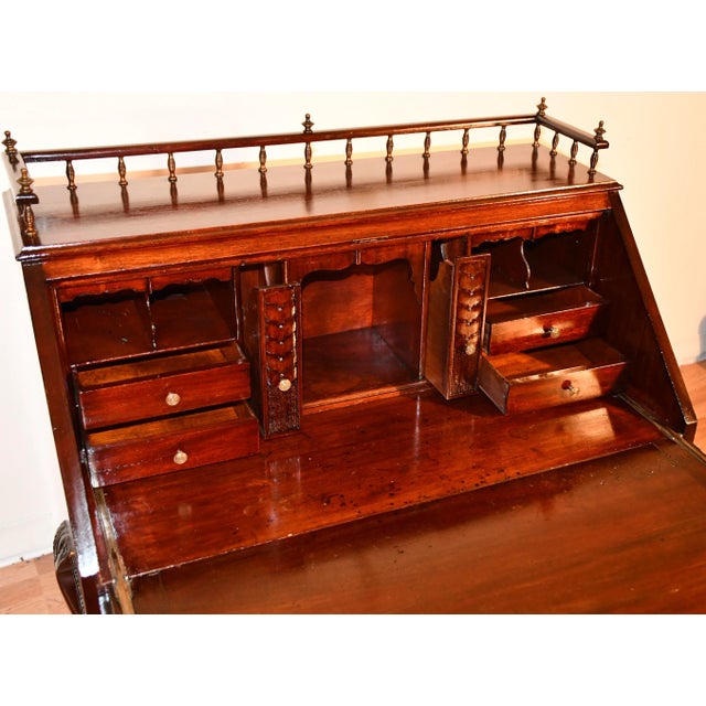 1880s Antique Rj Horner Solid Mahogany Slant Front Secretary Ladies Desk For Sale - Image 6 of 13