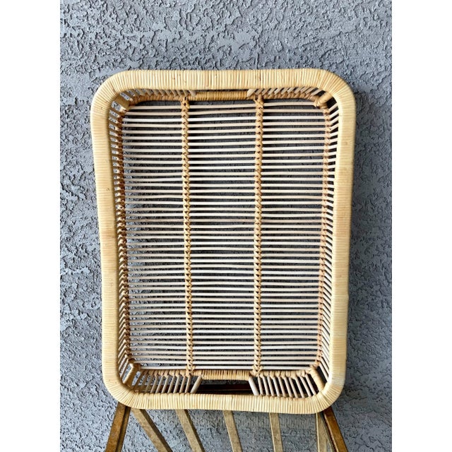 Mid 20th-Century Albini-Inspired Rattan & Split Bamboo Tray With Cut-Out Handles For Sale - Image 12 of 12