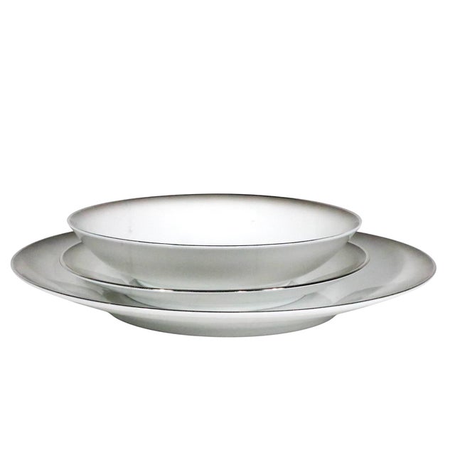 Mid-Century Modern Mid 20th Century Service for 8 Rosenthal Evensong Mid Century Evensong Silver Rom Fine China For Sale - Image 3 of 18