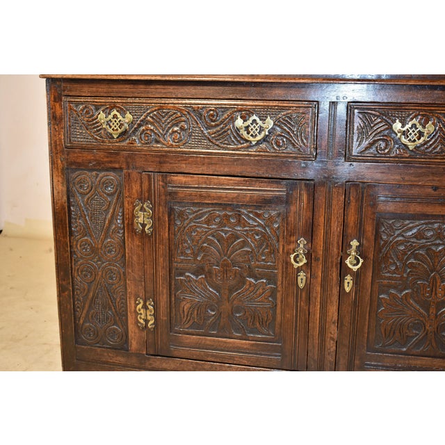 Brown Early 18th Century English Tridarn Press Cupboard For Sale - Image 8 of 11