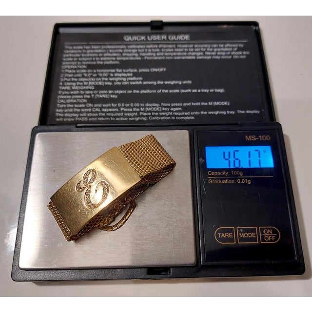 Vintage Bracelet in 18 Karat Gold with 18 Diamonds attributed to Omega, 1957 For Sale - Image 4 of 18