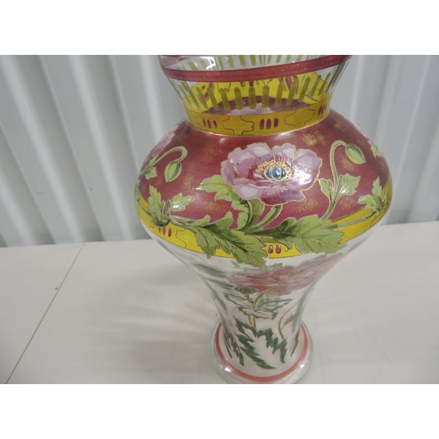 Glass Art Nouveau Style Hand-Blown Vase For Sale - Image 7 of 11