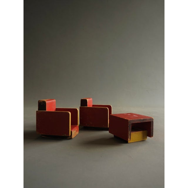 Vintage Toy Furniture by Ko Verzuu for Ado, 1930s, Set of 3 For Sale - Image 15 of 18