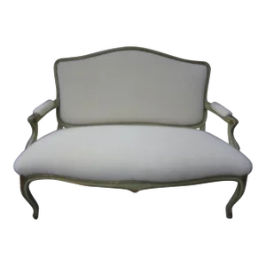 18th Century Italian Louis XVI Painted and Parcel Gilt Loveseat