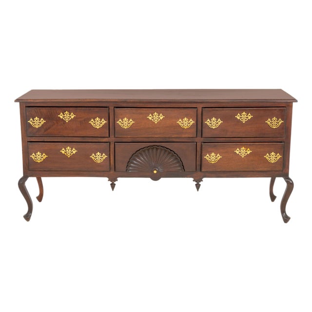 Queen Anne Style Mahogany Sideboard For Sale
