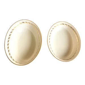 Vintage Franciscan Fine China Del Monte Cream Gold Vegetable Serving Bowls- Set of 2