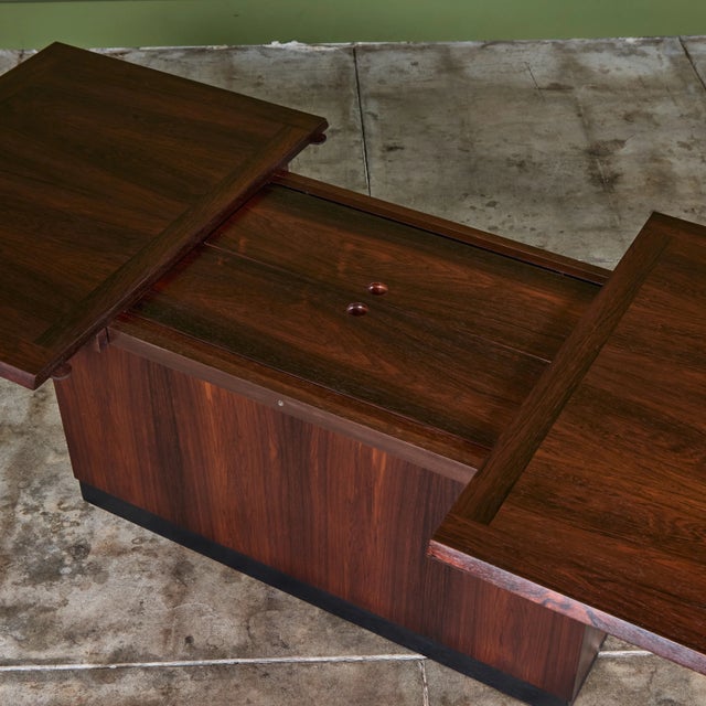 Rosewood Sliding Coffee Bar Table by E. Pedersen & Søn For Sale - Image 16 of 18