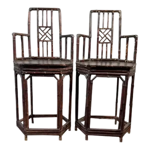 Pair of Early 20th Century Chinese Bamboo Chairs
