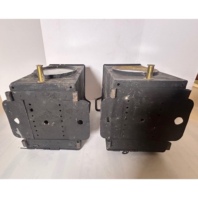 1920s Vintage Railroad Lanterns From Denmark - a Pair For Sale - Image 5 of 12