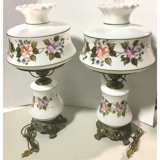 Mid Century Hurricane Lamps- A Pair For Sale - Image 11 of 11