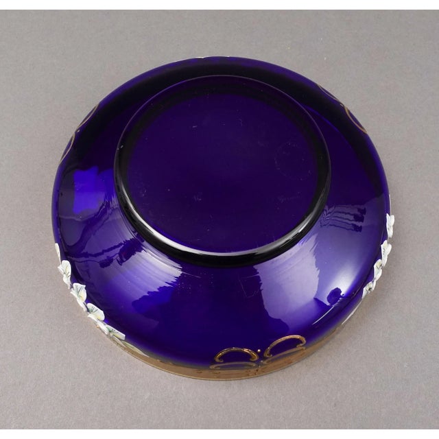 Mid 20th Century Egermann Czech Bohemian Cobalt Blue 24k
