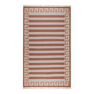 Part & Parcel Goods Wool Stripe Runner, 2’6” x 12', Sky Blue, Topaz and Eggshell For Sale