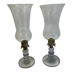 Pair of 1980s Hurricane Lamps