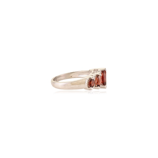 Not Yet Made - Made To Order Timeless 925 Silver Garnet Statement Ring With Five Marquise Cut Stones - Size 8.5 For Sale - Image 5 of 10