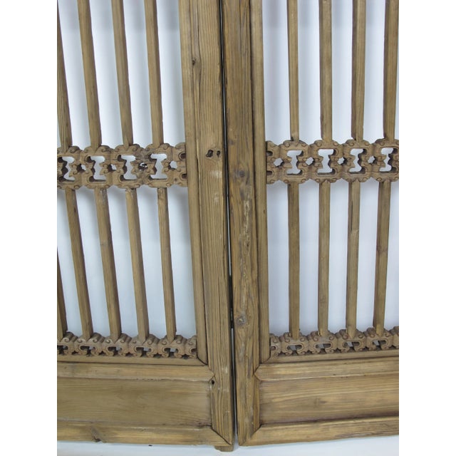 Antique Chinese Wood Screen Three Panels For Sale In Greensboro - Image 6 of 8