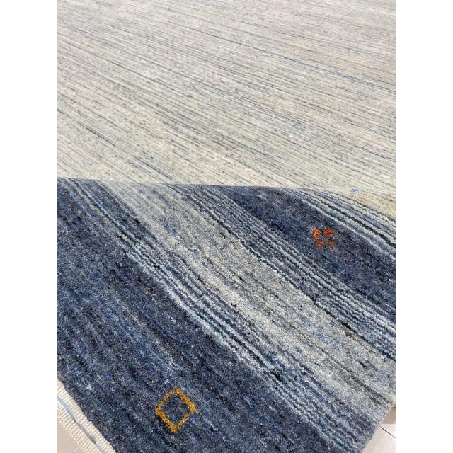 2020s 8x10 Gray Hand-Knotted Wool Framed Horizon Lines Modernist Carpet Rug For Sale - Image 5 of 7