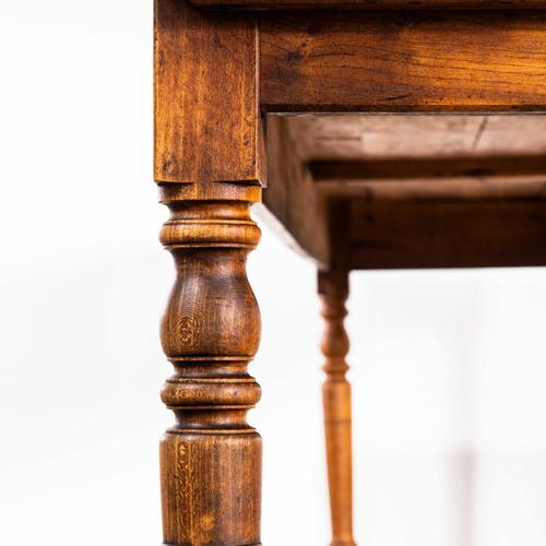 Vintage Long Rectangular Fruitwood Farmhouse Table and Bench, 1940s, Set of 2 For Sale - Image 10 of 13