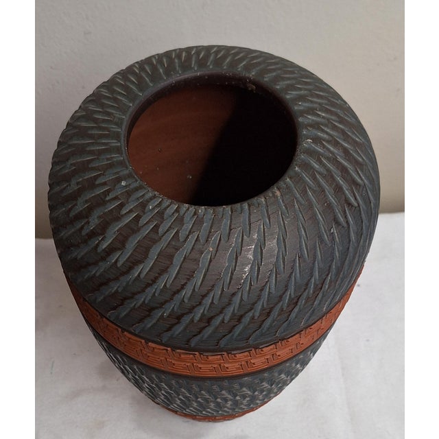 Mid-Century Modern Mid-Century Ceramic Vase with Handcrafted Decor, Germany, 1960s For Sale - Image 3 of 5