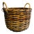 Vintage Large Woven Basket Willow Dual Handles For Sale