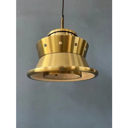 Orange Space Age Hanging Lamp in Metalic from Doria Leuchten For Sale - Image 8 of 11