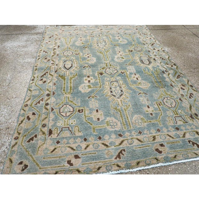 Galerie Shabab Collection Mid-20th Century Persian Malayer Throw Rug For Sale In New York - Image 6 of 8