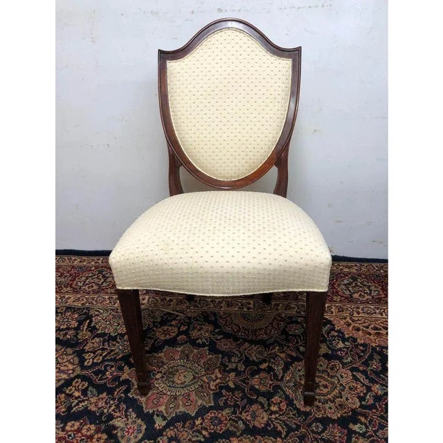 Stickley Federal Style Shield Back Upholstered Back Dining Chairs. Set of 4 Upholstery is useable as is American made,...