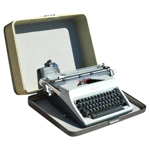 Vintage Olympia De Luxe Portable Typewriter With Carrying Case For Sale - Image 11 of 11