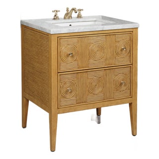 Currey & Company Santos 28" Sea Sand Vanity with Rectangular Undermount Sink For Sale
