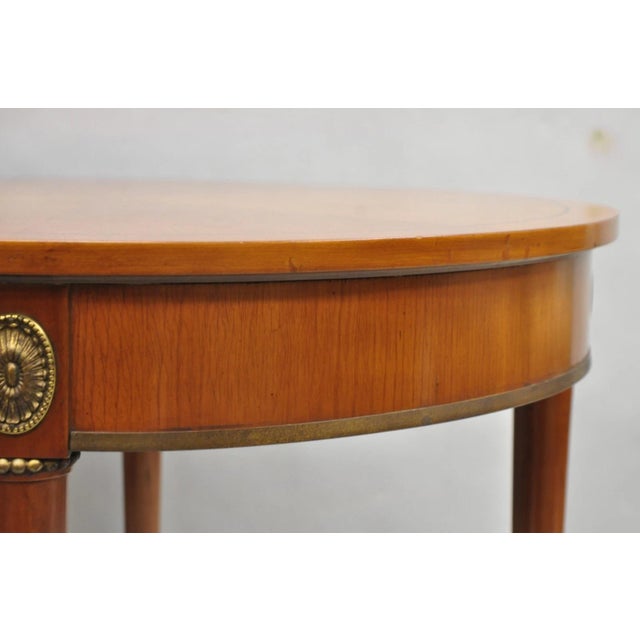 Late 20th Century John Scalia French Empire Style Round Cherry Wood Bouillotte Lamp Side Table For Sale - Image 11 of 15