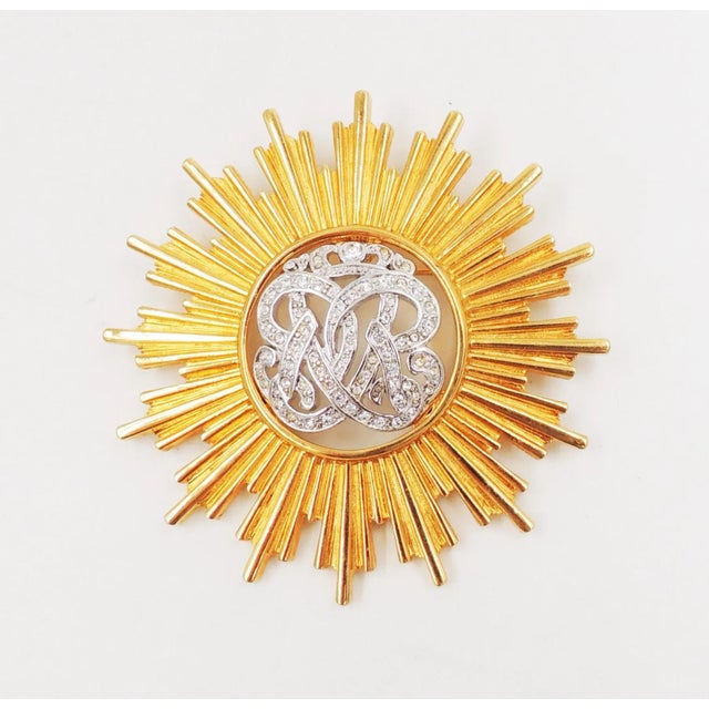 Vintage Signed Monet "Burst" Rhinestone Brooch For Sale In Philadelphia - Image 6 of 6