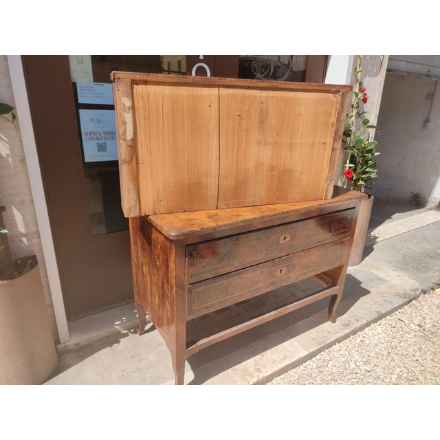 Louis XVI Chest of Drawers in Inlaid Walnut Burl Veneer, Lazio, Italy For Sale - Image 5 of 10