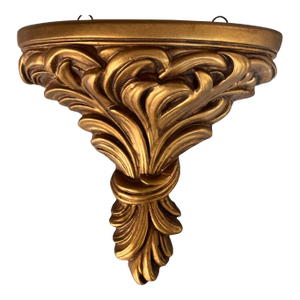 Vintage Petite Gold Gilt Finish Wall Sconce Shelf