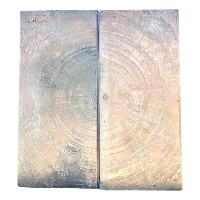 Pair of Brutalist Bronze Mid Century Modern Entry Doors For Sale