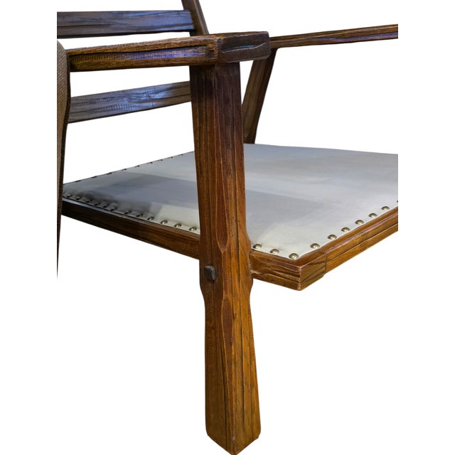 Mid-Century Modern Mid-Century Ranch Oak Lounge Chair Attributed to A. Brandt For Sale - Image 3 of 11