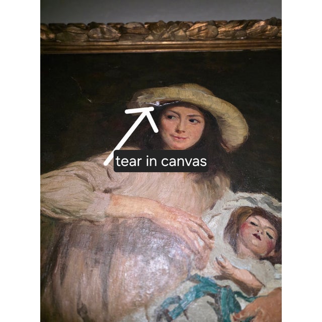 Italian Vincenzo De Stefani Painting of a Young Girl With a Doll For Sale - Image 3 of 7