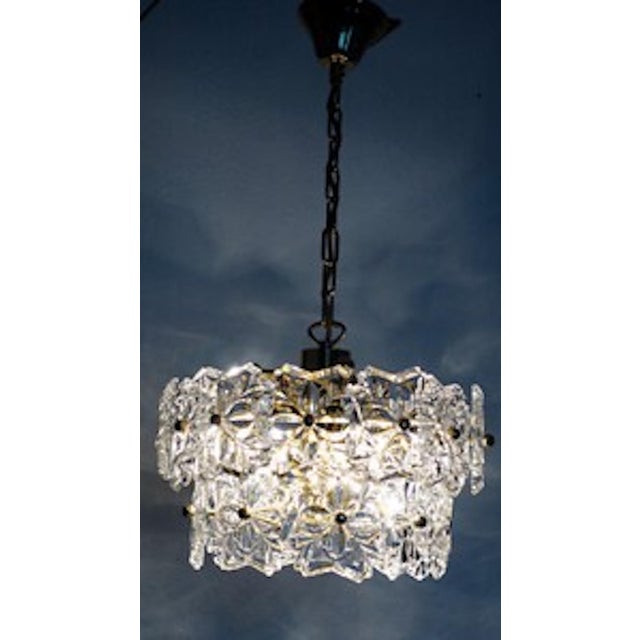 Gold Gilded Brass and Crystal Glass Chandelier from Sölken Leuchten, 1970s For Sale - Image 8 of 11