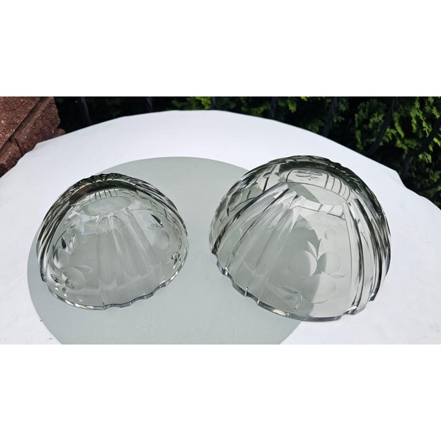 Art Deco Glass Serving Dishes from Hadeland Glassworks, 1930s, Set of 2 For Sale - Image 6 of 8