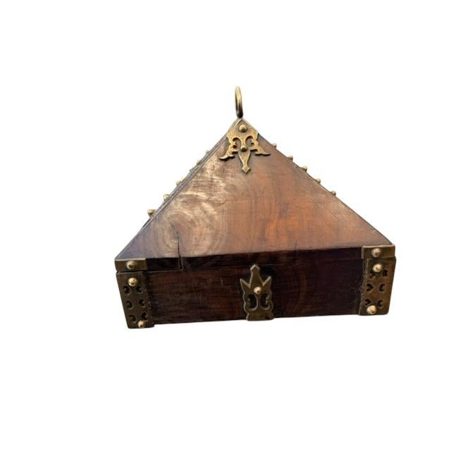 18th Century Brass Mounted and Lacquered “Marriage” Dowry Box. Exquisite Indian craftsmanship made of teak with decorative...