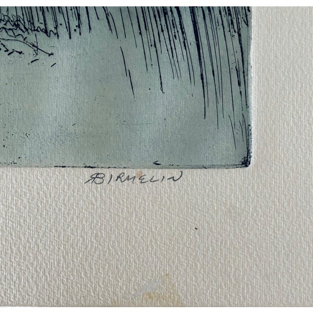 Robert A. BirmelinMan In Field With Dogs, American Modernist Abstract Etching For Sale - Image 4 of 4