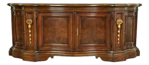 Karges French Regency Louis XVI Burled Walnut Sideboard or Bar Cabinet