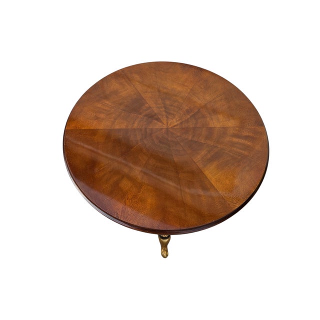 Wood 1990s Custom Mahogany French Empire Pedestal Lamp End Table Neoclassical Gold Gilt For Sale - Image 7 of 14