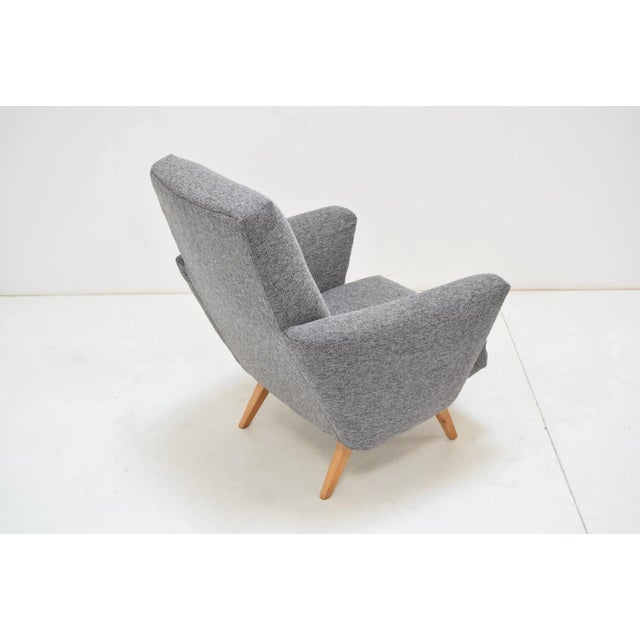 Textile Mid-Century Czechoslovakian Armchair, 1960s For Sale - Image 7 of 10