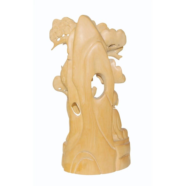 2000 - 2009 Zen Master Lecture Under Juniper Tree Box Wood Carving Figure N591S For Sale - Image 5 of 6
