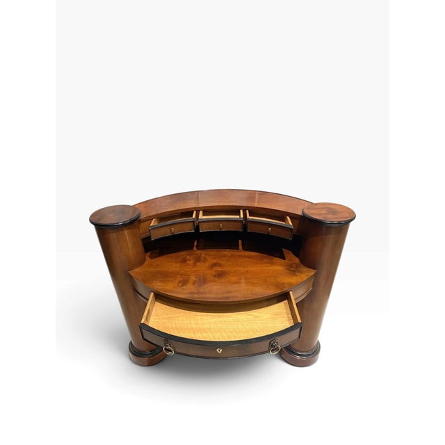 1990s Century Furniture Biedermeier-Style Oval Desk For Sale In Boston - Image 6 of 15