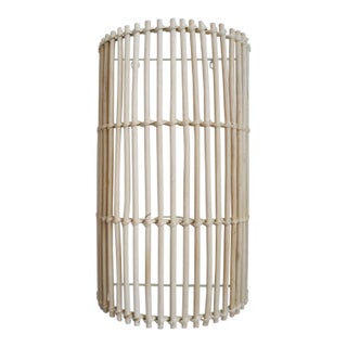 Raw Wicker Stick Coastal Modern Wall Sconce For Sale