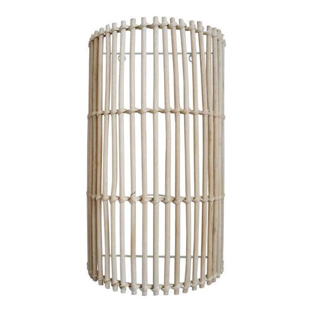 Raw Wicker Stick Coastal Modern Wall Sconce For Sale