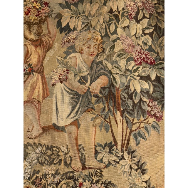 18th Century 18th Century French “Spring” From Les Enfants Jardiniers Tapestry For Sale - Image 5 of 12