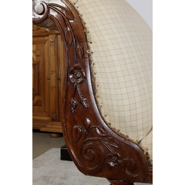 Wood Long Victorian Mahogany Chaise Lounge, England, 19th Century For Sale - Image 7 of 18