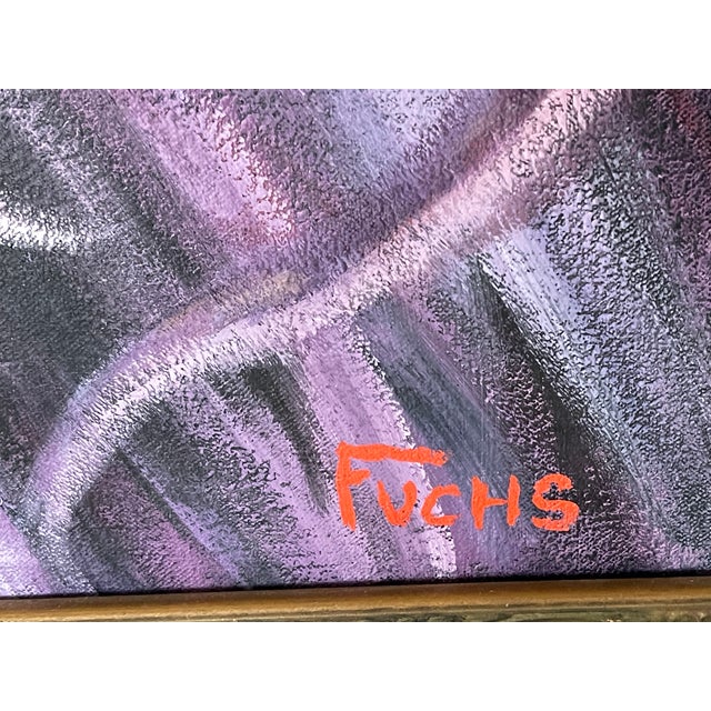 1970s Original Abstract Painting on Canvas “ Three Kings” Signed Fuchs For Sale In Miami - Image 6 of 6