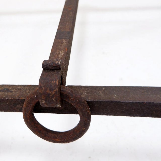 Antique Wrought Iron Andirons, 1890s, Set of 3 For Sale - Image 3 of 13